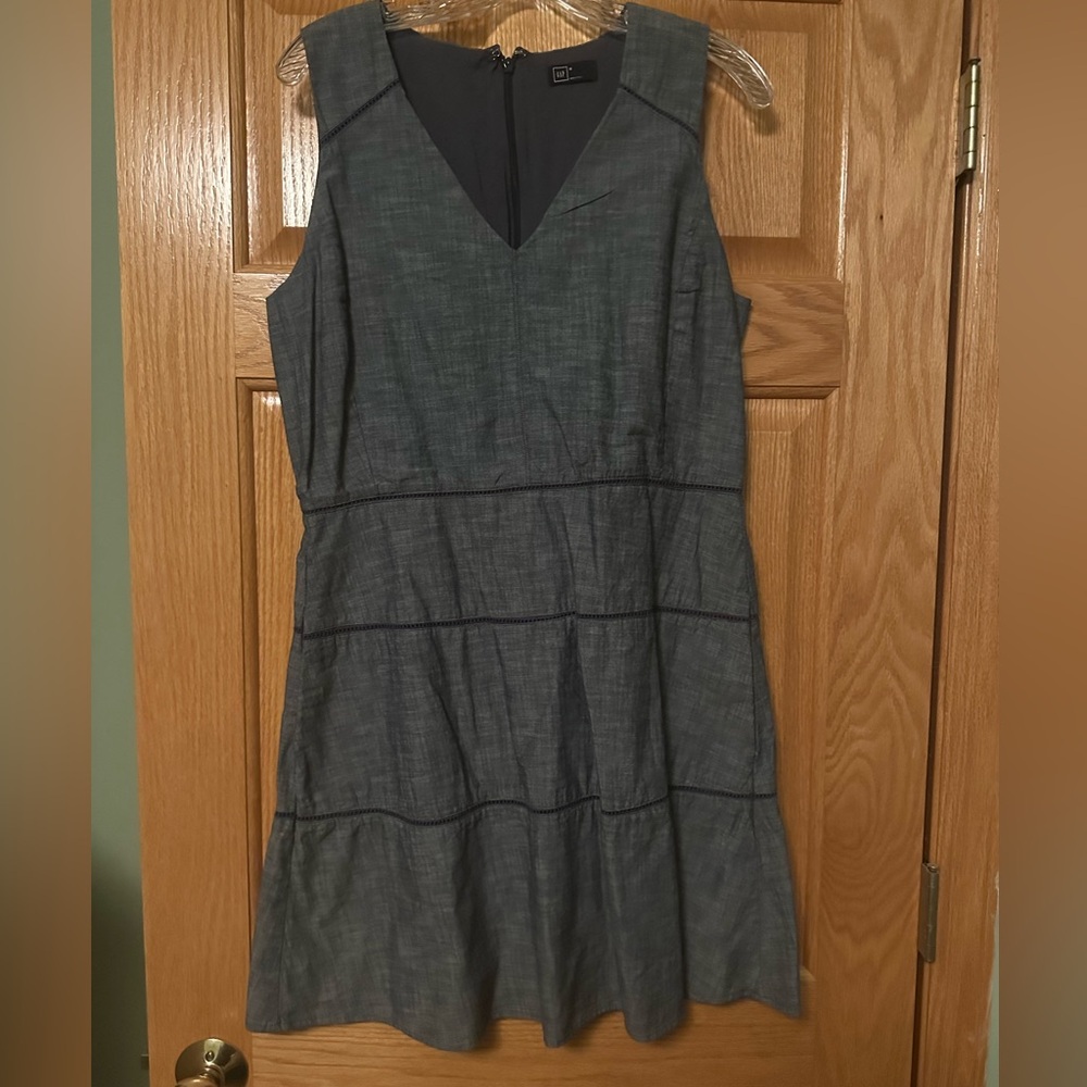 GAP Denim Blue Grey Women’s Sleeveless Dress 100% Cotton